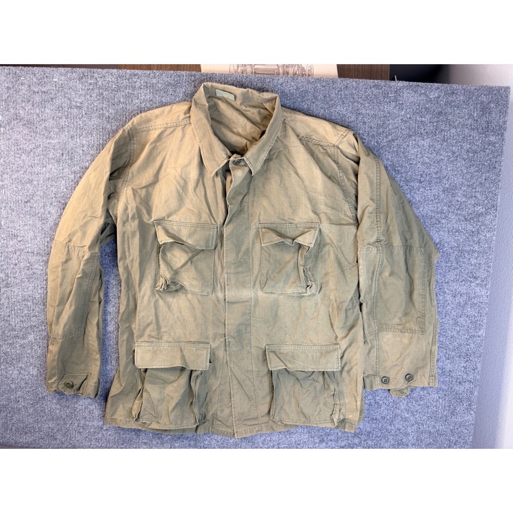 Vintage Military Field Jacket Mens XL Long Green Ripstop Tactical Workwear Coat